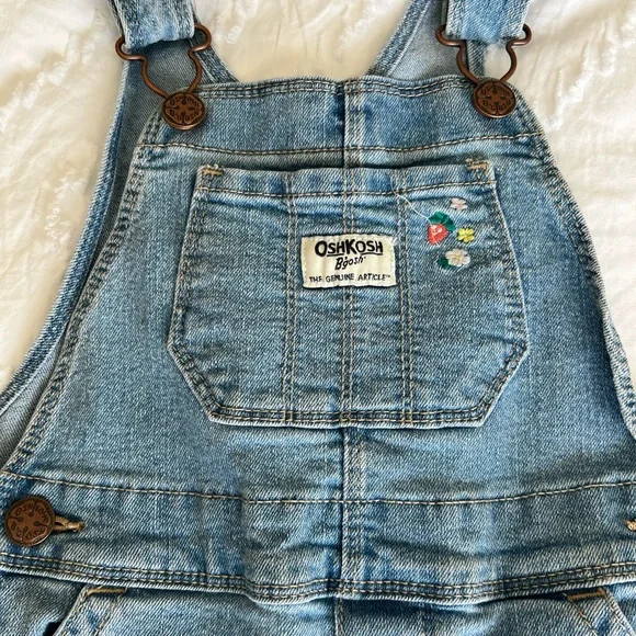 OshKosh Bgosh Girl Overalls with Floral - Picture 3 of 5